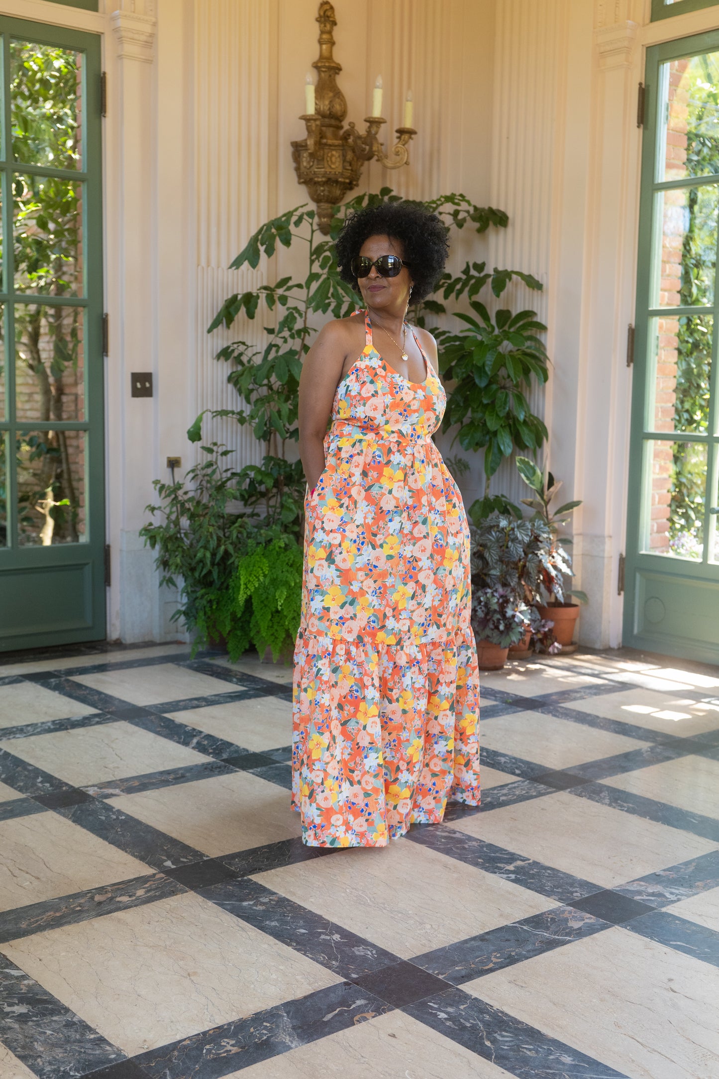 Floral Halter Maxi Dress