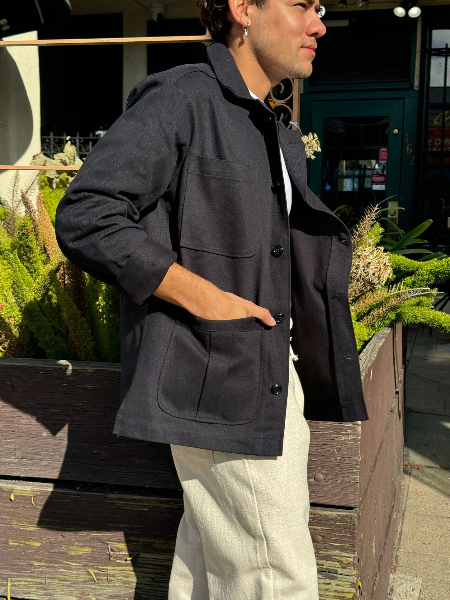 The Classic - Plain Black Chore Jacket | Minimalist & Versatile Outerwear