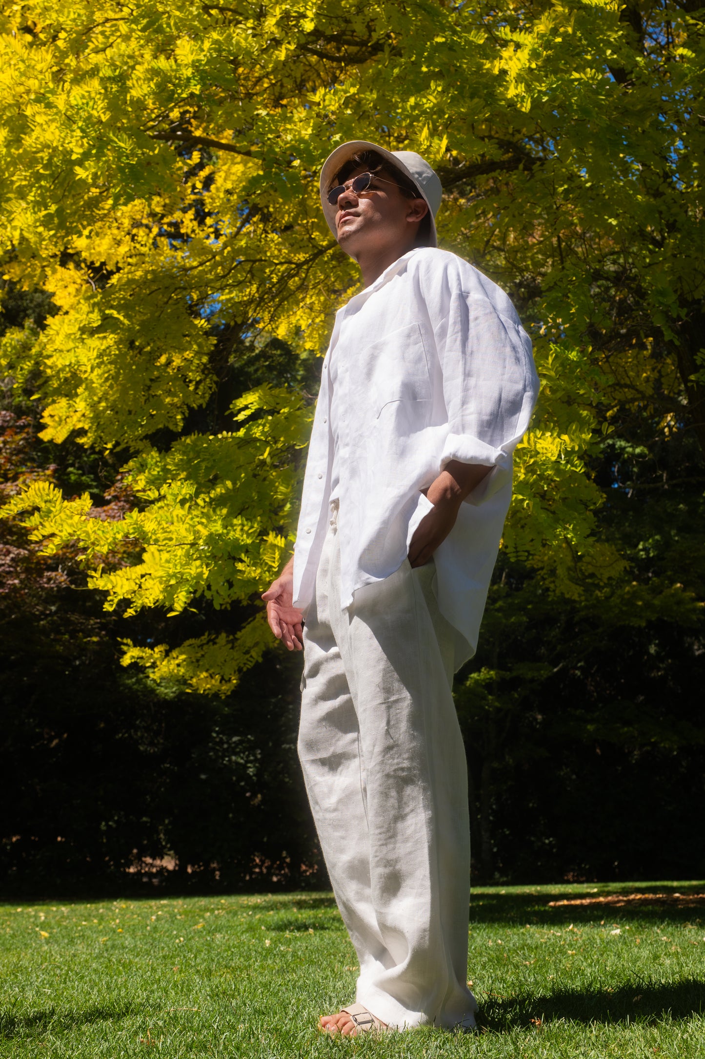 Oversized One Pocket Linen Shirt