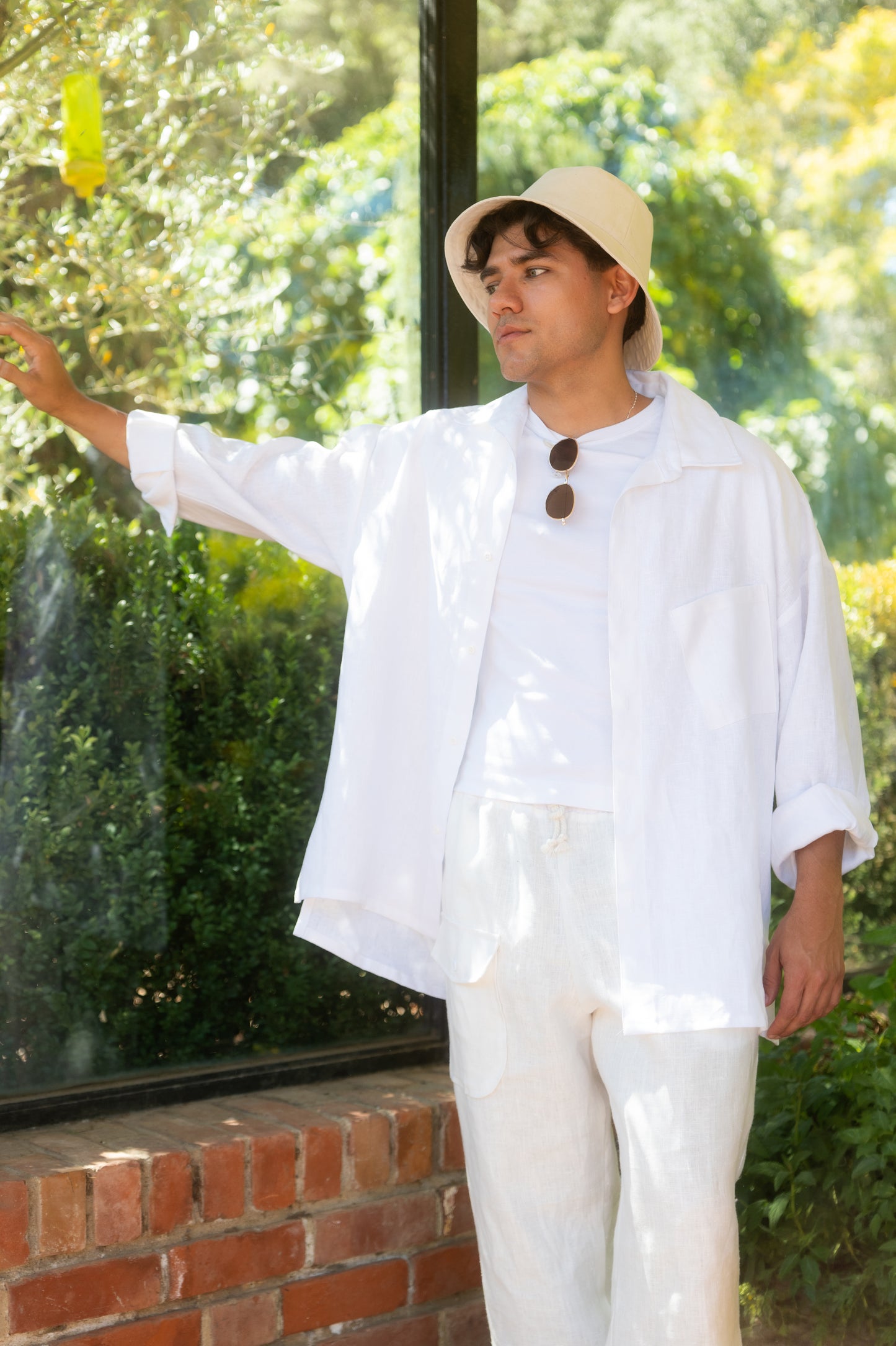 Oversized One Pocket Linen Shirt