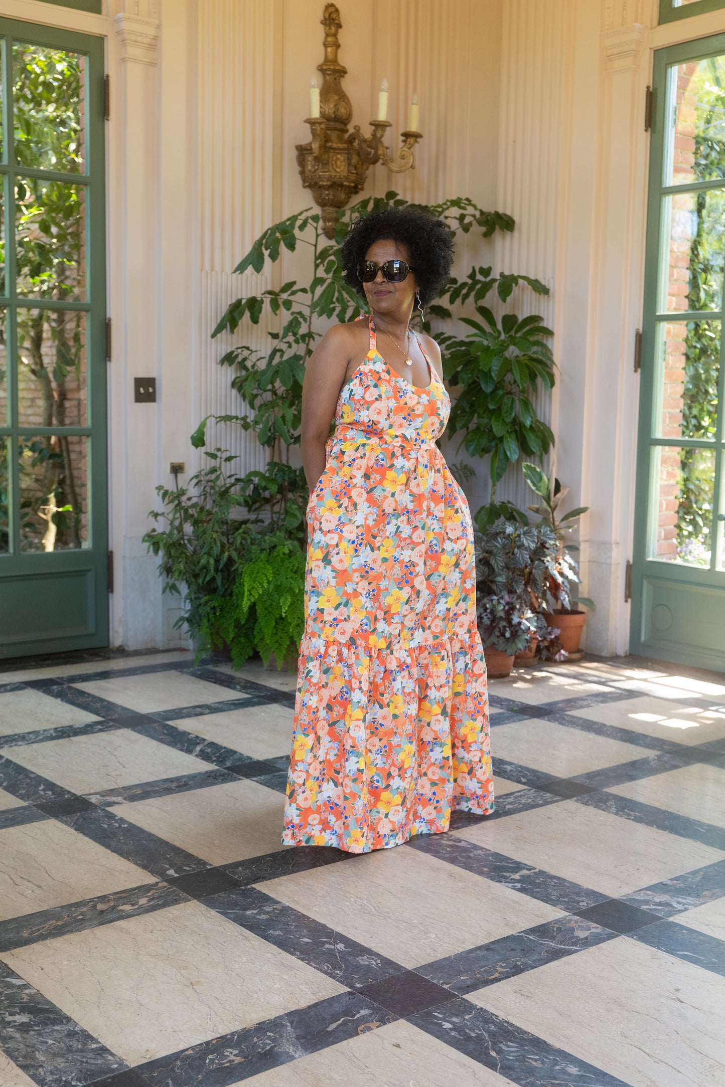 Floral Halter Maxi Dress