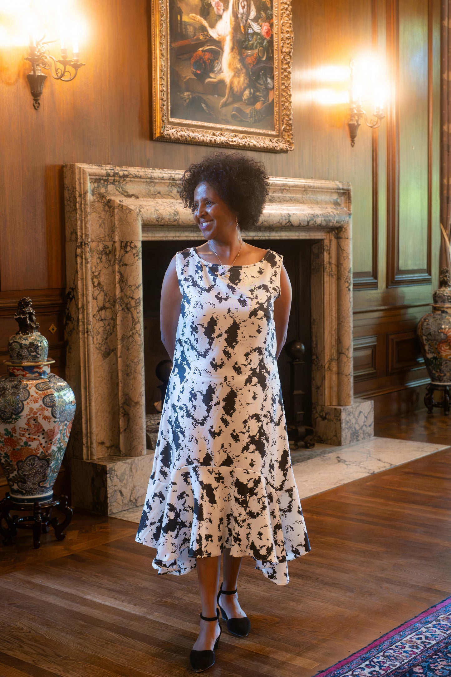 Ink Cloud Silk Dress