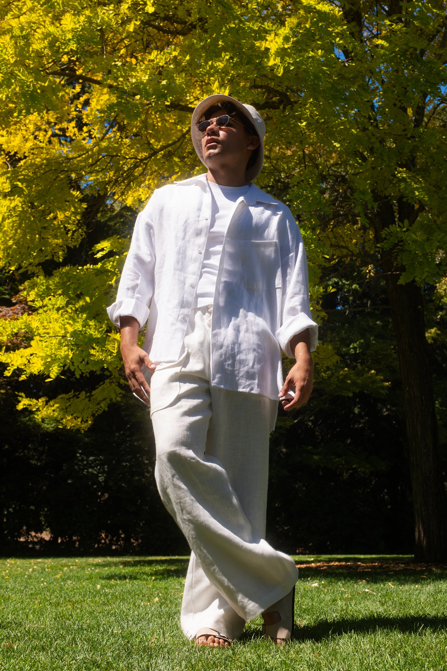 Oversized One Pocket Linen Shirt