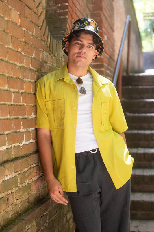 Lime Classic Fit Linen Shirt